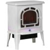HOMCOM 18" Electric Fireplace Stove, Freestanding Fireplace Heater with Realistic LED Flame, Adjustable Temperature, Overheat Protection, 750W/1500W