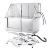 VEVOR 50" Pet Dog Bathing Station Electric Height Adjustment, Professional Stainless Steel Dog Grooming Tub w/ Soap Box, Faucet,Rich Accessory