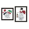 Trendy Decor 4U 2- Piece Vignette Good Friends Snowman Black Framed Wall Art for Living Room, Bedroom Wall Art Print for Home Decor by Deb Strain