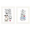 Trendy Decor 4U 2- Piece Vignette It's Called Furr-niture Isn't It? White Framed Wall Art for Living Room