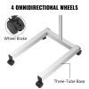 VEVOR Lab Cart Stainless Steel Mayo Tray Stand 18x14 Inch Trolley Mayo Stand Adjustable Height 32-51 Inch Instrument Tray w/Removable Tray & 4 Omnidir