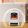 HOMCOM 22" Free Standing Electric Fireplace Stove, Fire Place Heater with Realistic Flame Effect, Overheat Safety Protection, 750W / 1500W, White