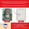 Scottish Fold Cat By the Christmas Tree Porcelain Ornament Christmas Tree Hanging Decorations for Home Christmas Holiday, Rectangle, Gift, Multicolor
