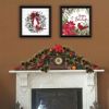 Trendy Decor 4U 2- Piece Vignette Cardinal Wreath Black Framed Wall Art for Living Room, Bedroom Wall Art Print for Home Decor by Linda Spivey