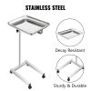 VEVOR Lab Cart Stainless Steel Mayo Tray Stand 18x14 Inch Trolley Mayo Stand Adjustable Height 32-51 Inch Instrument Tray w/Removable Tray & 4 Omnidir
