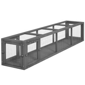 PawHut Outdoor Cat Tunnel with Extendable Design, 79" L Wooden Cat Run with Weather Protection, Connecting Inside and Outside, for Deck Patios (Color: as Pic)