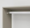 Wooden Closet System with 4 Drawers Storage Cabinet 2 Hanging Rails and Shelves Clothes Built-in Garment Rack Walk-in Closet Organizer for Bedroom Whi