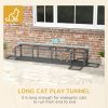 PawHut Outdoor Cat Tunnel with Extendable Design, 79" L Wooden Cat Run with Weather Protection, Connecting Inside and Outside, for Deck Patios
